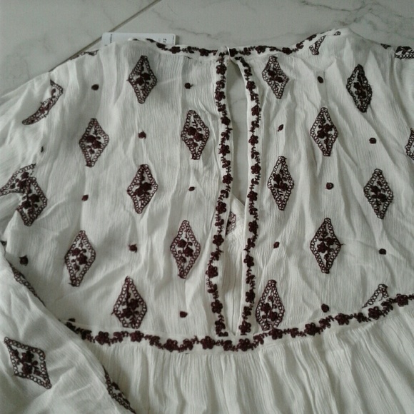 Free People red and white floral tunic size Xs - Picture 8 of 8